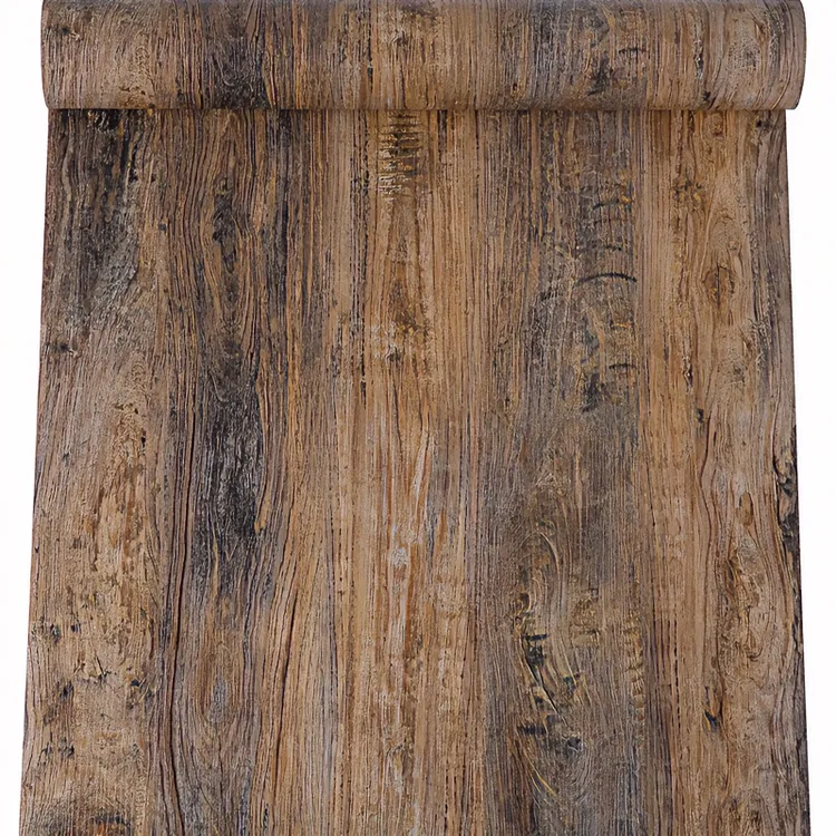 3d仿古加厚木纹自粘仿真贴皮墙纸柜子贴纸门桌面复古家具翻新装