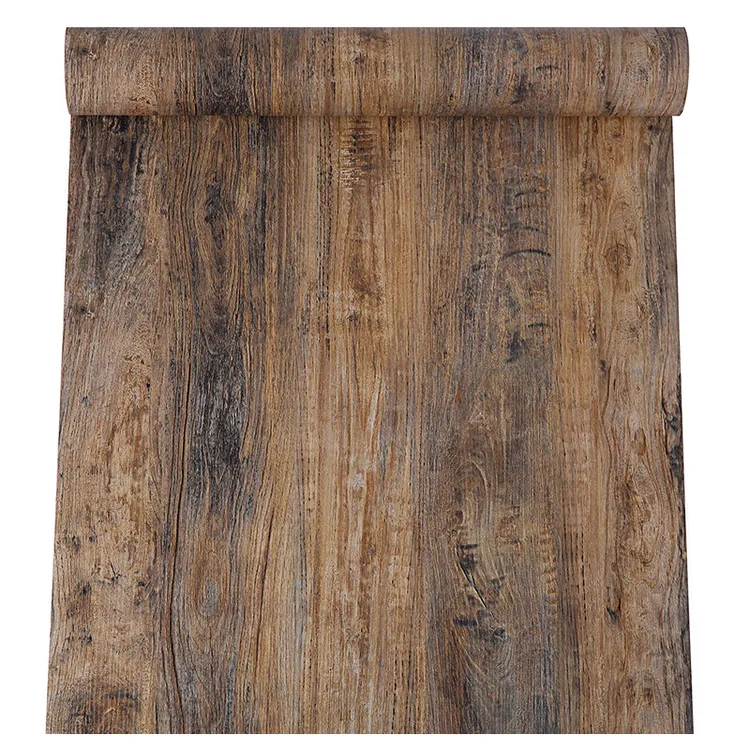 乐尔曼复古木纹自粘家具翻新贴纸墙纸桌面装饰工业风墙贴