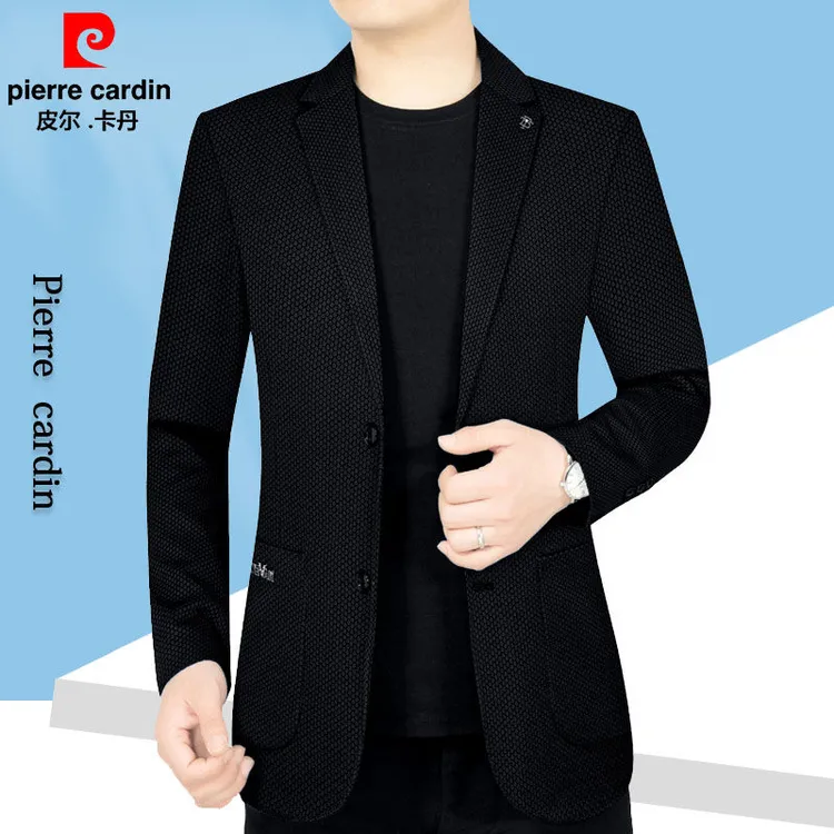 皮尔卡丹春季新款休闲西服男韩版修身名牌高档小西装外套薄款上衣