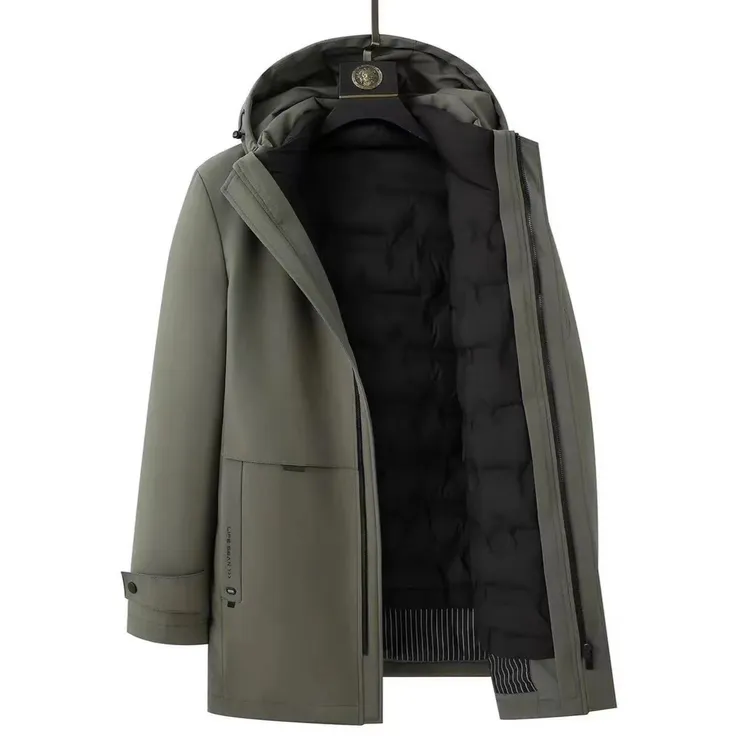 冬季超厚款保暖可拆卸羽绒服新国标白鸭绒户外连帽时尚外套68020