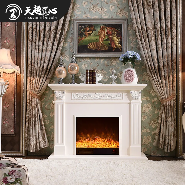 天越1.2/1.5米法式壁炉装饰柜 欧式壁炉架仿真火 取暖电子壁炉芯