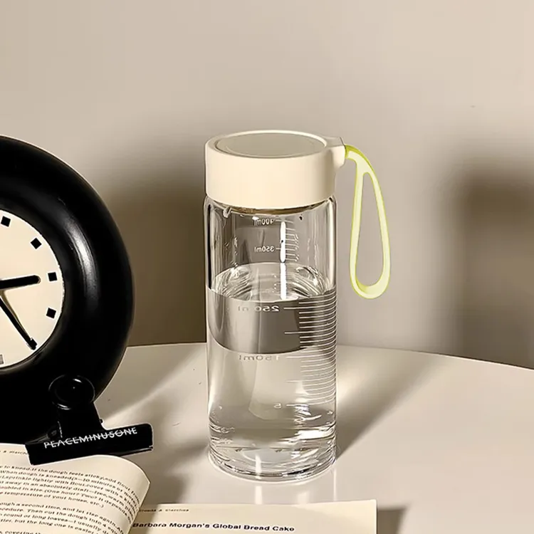 刻度玻璃杯水杯耐高温牛奶学生便携耐热豆浆高颜值杯子女生