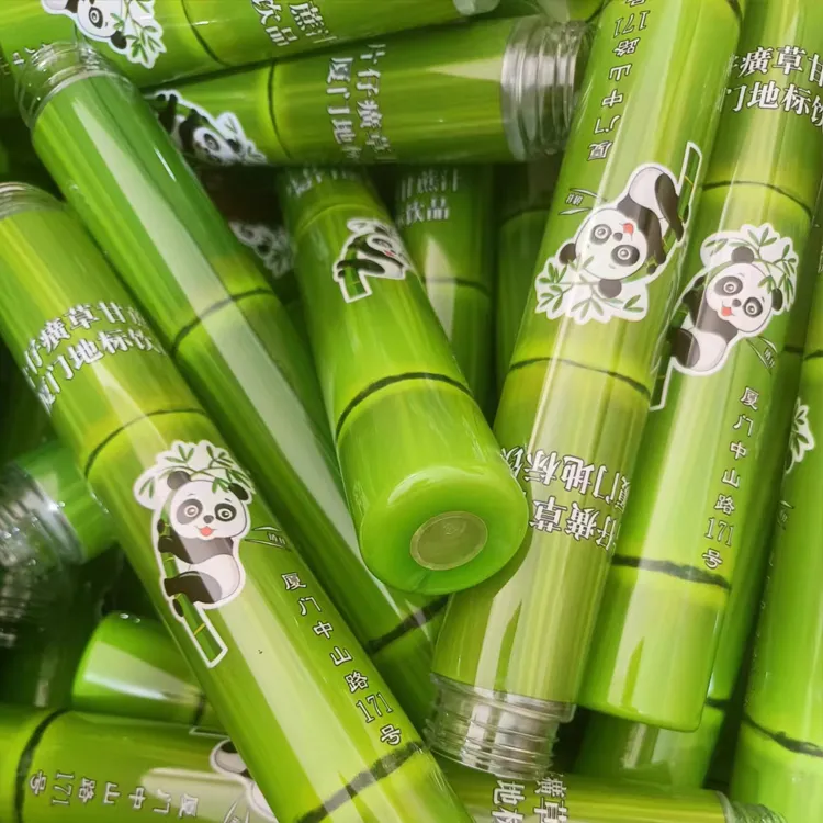 网红一支抱抱竹节杯400ml熊猫竹瓶子创意卫生高档便携奶茶饮料瓶