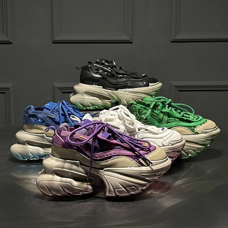 网红游艇老爹鞋女2025新款百搭淋胶宇宙飞船鞋显瘦增高运动休闲鞋