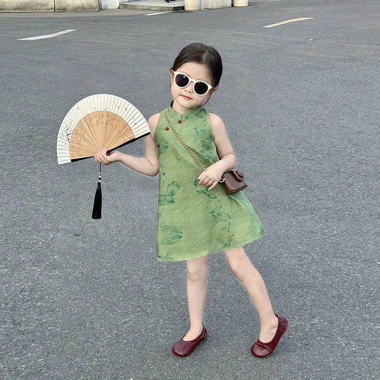 【现货】壹妈童装中国风旗袍裙夏季儿童连衣裙新中式复古女宝套装