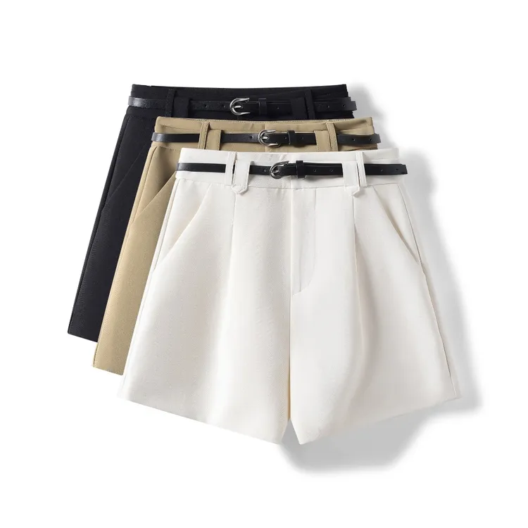 a字短裤女夏天百搭垂感西装裤高腰显瘦阔腿裤女士时尚宽松休闲裤