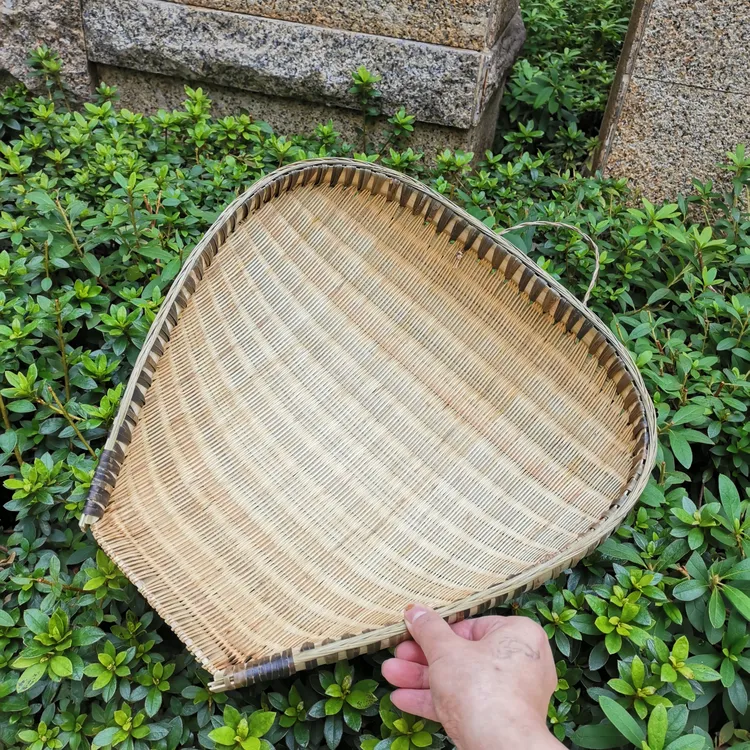 竹编纯手工制品竹筲箕簸箕果篮菜筐精品洗菜筐家用装饰筐竹编制品