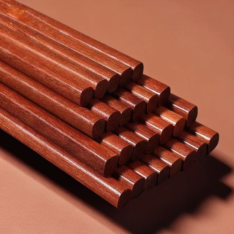 【40支】中式红木筷子家用防滑防霉环保高档筷子无漆无蜡公筷铁木筷