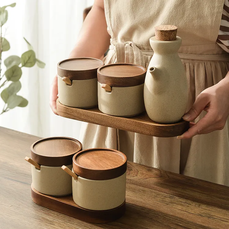 家用陶瓷调料罐调味瓶罐厨房调味罐盐味精调料盒盐罐油壶调味品罐