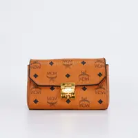 95新 MCM 【杨杨】MCM 链条包小号款干邑色/BG22006055