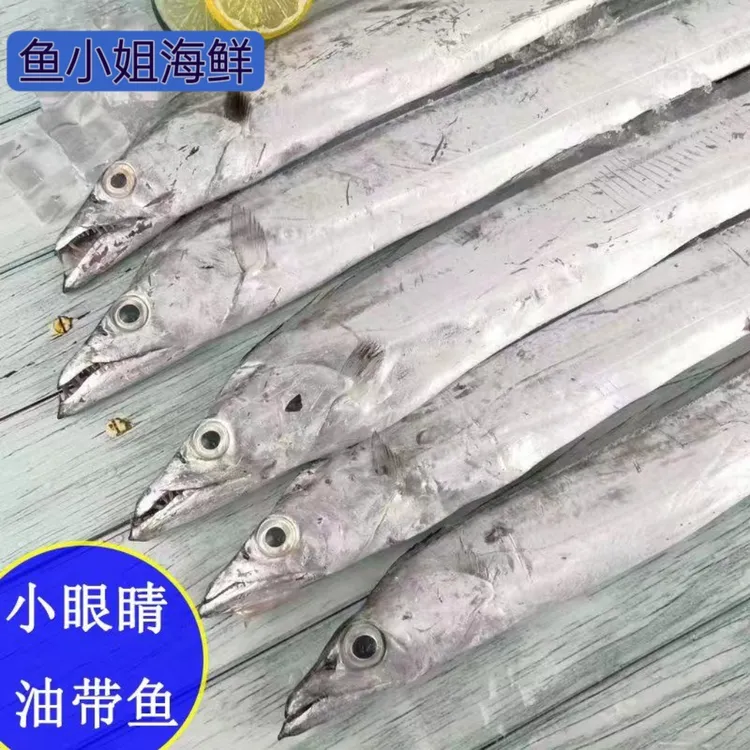 大连渤海湾新鲜大带鱼有破肚介意慎拍冷冻食用