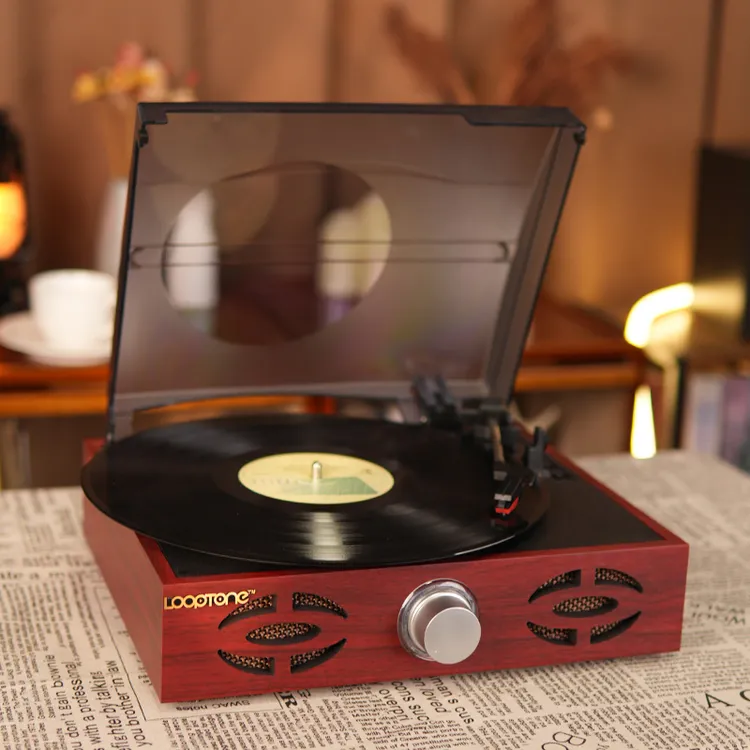 【勿动】家用唱片机复古留声机老欧式LP电唱机内置喇叭唱机