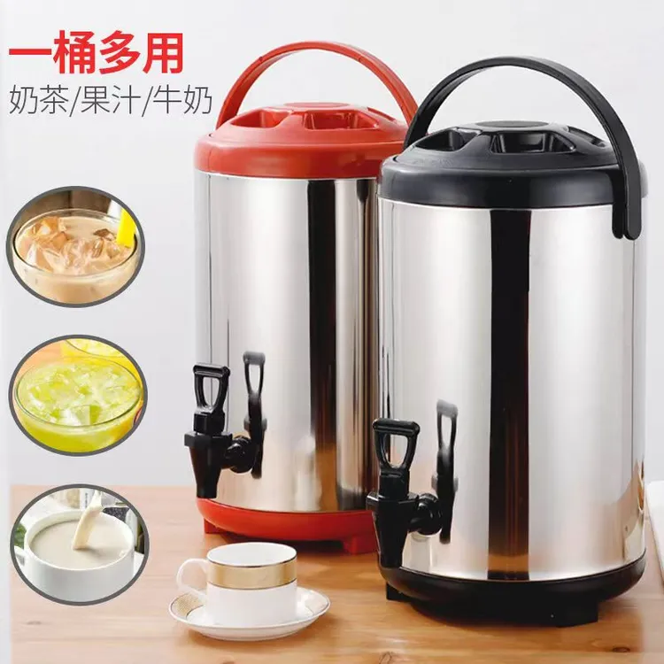 奶茶桶不锈钢保温桶商用摆摊家用小型豆浆桶冷热茶水桶带水龙头