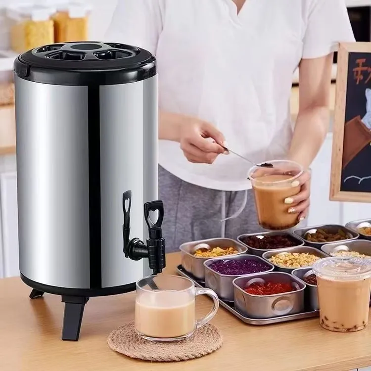 不锈钢双层奶茶桶家用奶桶大容量开水豆浆果汁咖啡不锈钢奶茶桶