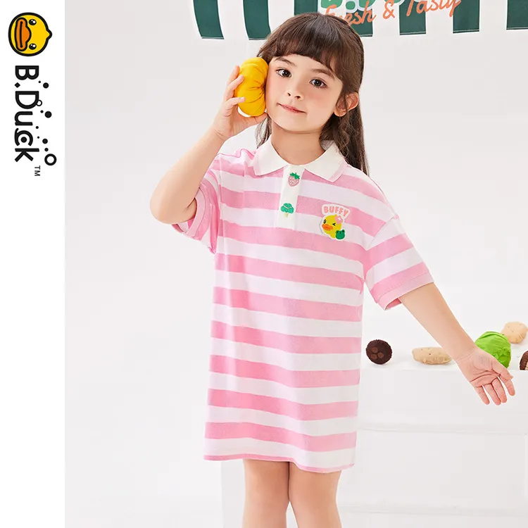 B.Duck小黄鸭儿童童装夏季时尚百搭可爱动漫连衣裙女童 FF2480025