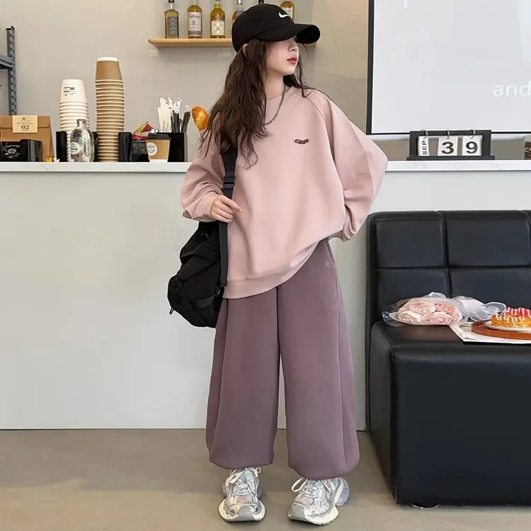 女童秋季套装2024新款儿童洋气休闲宽松秋装中大童春秋卫衣两件套