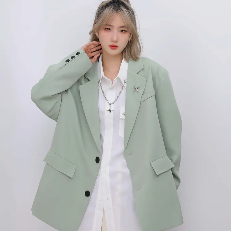 【领子四芒星装饰+当天发】春秋设计感小众气质感满满男女同款百搭