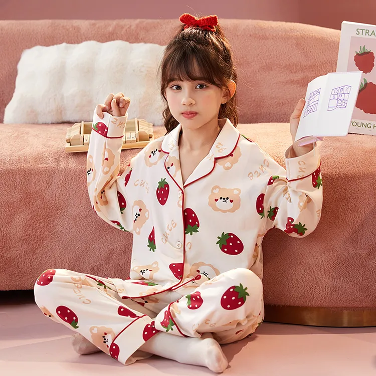 儿童睡衣纯棉长袖女童家居服春秋季小女孩宝宝中大童秋款童装套装