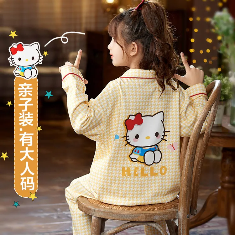 秋季纯棉儿童睡衣女童长袖宝宝小女孩中大童家居服公主全棉套装秋