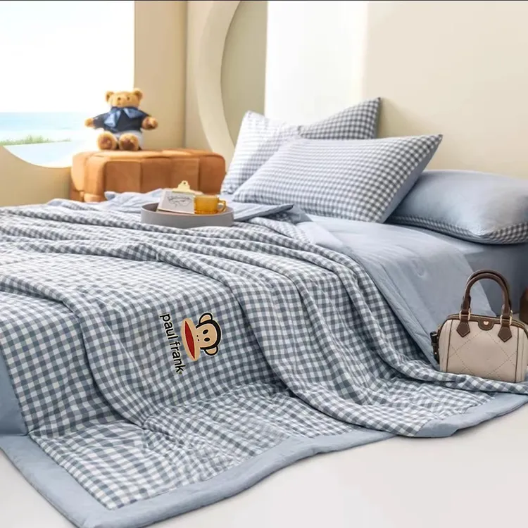 paul frank大嘴猴A类可机洗空调被夏凉被纯色单人双人家用夏被