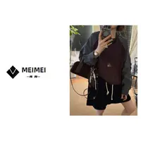 XMM女装.<拼接衬衣>早秋新款时尚百搭休闲小众宽松圆领衬衫.505