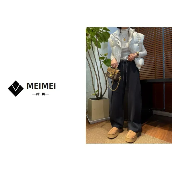 XMM【婴儿绒弯刀卫裤】秋冬新款加绒保暖时尚百搭休闲潮流韩版77385