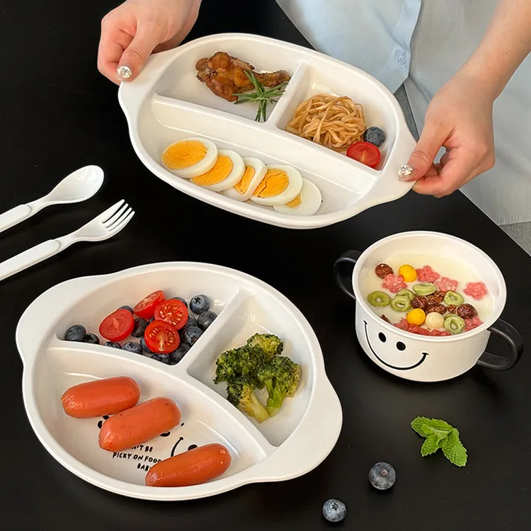 211减脂分格餐盘大人一人食定量餐具果盘三分格儿童饭盘宝宝盘子