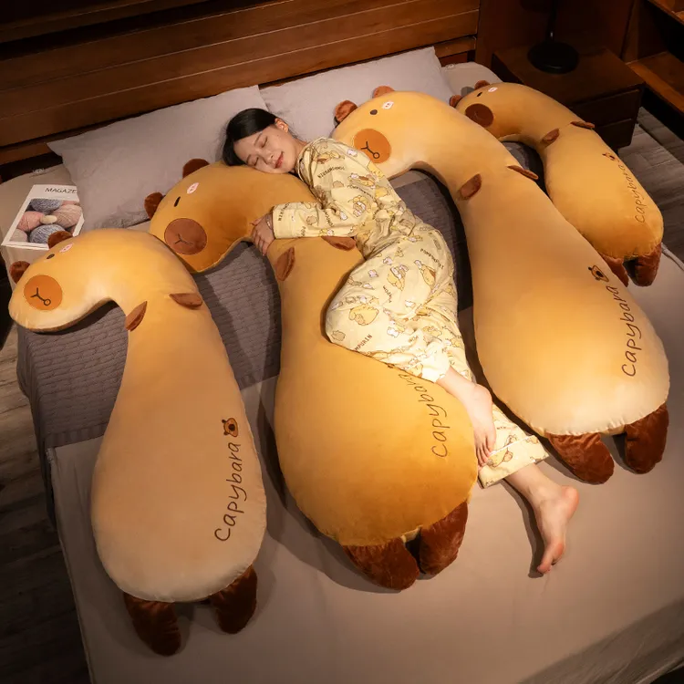 卡皮巴拉长条枕头抱枕女生睡觉夹腿侧睡神器床头大靠垫床上男生款