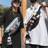 ins潮牌胸包男休闲日系单肩小背包女学生潮流斜挎包2024新款腰包