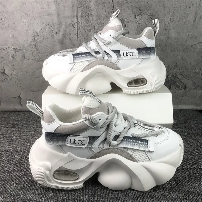 透气网面鞋男春夏新款运动厚底时尚韩版增高休闲ins潮百搭老爹鞋