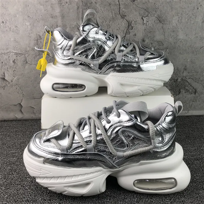 金色银色老爹鞋男春秋新款潮流时尚运动休闲ins酷酷厚底增高男鞋