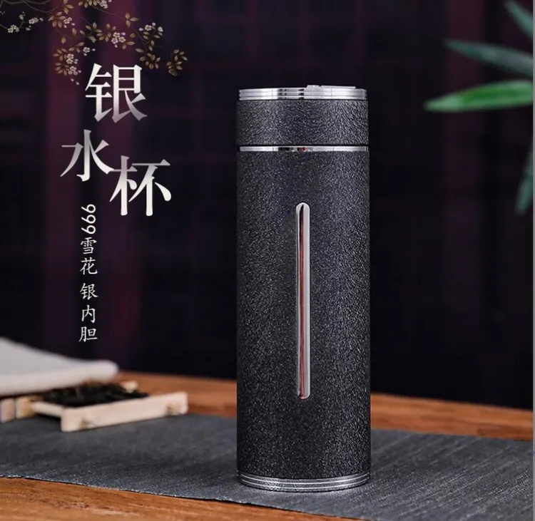 滇庆堂大容量纯银车载杯足银999银银水杯雪花银杯子男士送礼