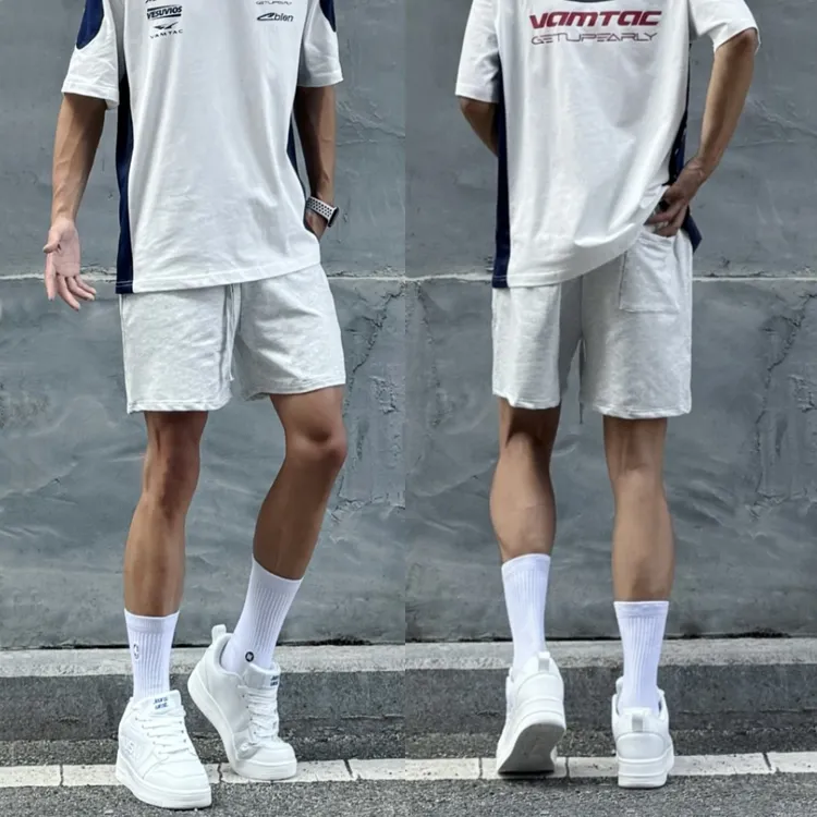美式四分短裤男士跑步运动健身休闲百搭宽松潮流纯色夏季薄款裤子