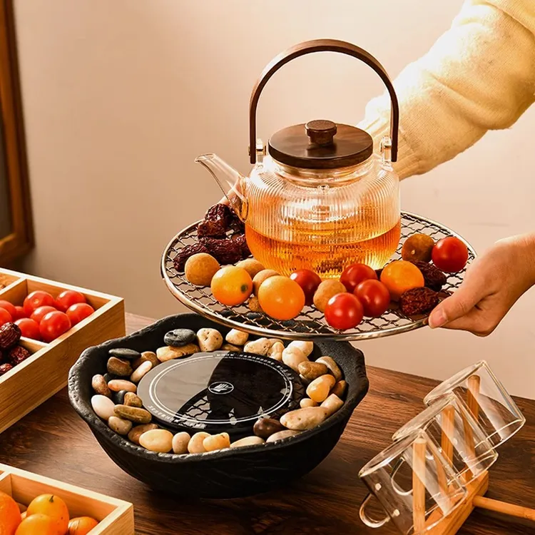 围炉煮茶器具全套室内电陶炉烤火炉套装冬天罐罐茶玻璃煮茶壶烤奶