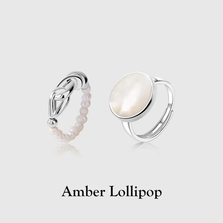 Amber Lollipop/安铂洛利 小米珠套戒贝壳戒指配饰百搭叠带