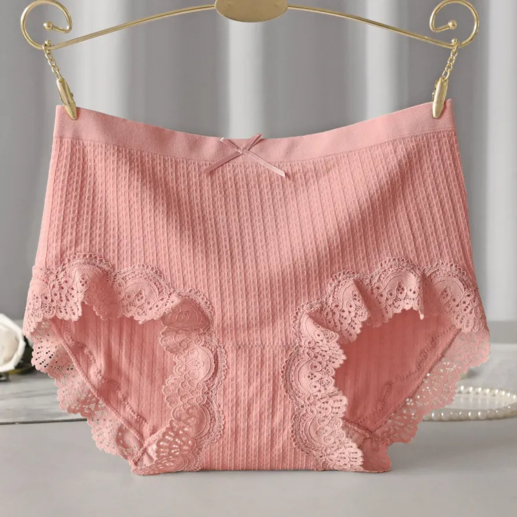 莫代尔纯色女士内裤舒适透气无痕包臀中高腰薄款少女三角内裤女款