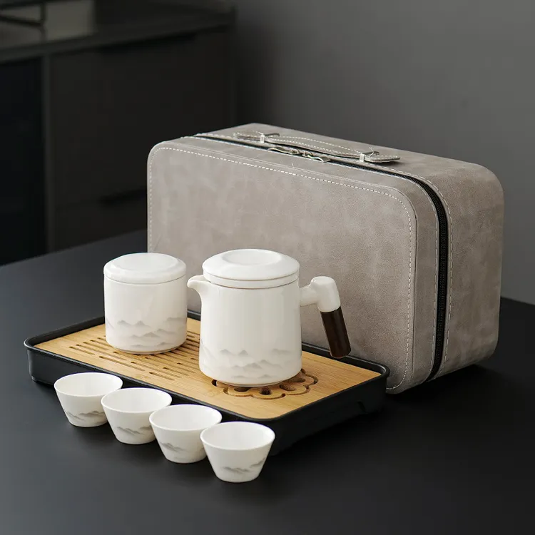 梵愿户外旅行茶具套装便携式快客杯功夫茶壶一壶四杯送礼logo定制