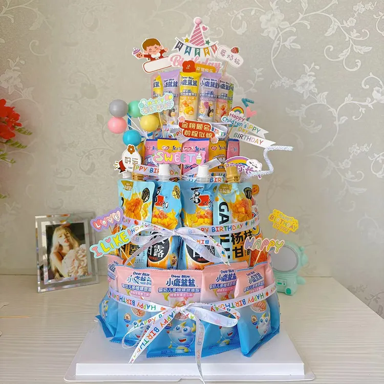 零食生日蛋糕装扮插件幼儿园生日蛋糕装扮diy插件假体泡沫套装