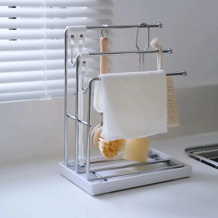 【TOOLCLUB】厨房抹布架沥水架洗碗布海绵擦家用水槽置物架毛巾架