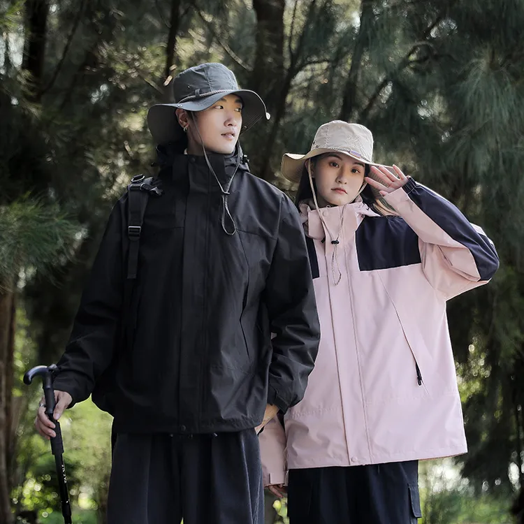 男女户外进藏三合一外套可拆卸内胆防风防水夹克女美式冲锋衣秋冬