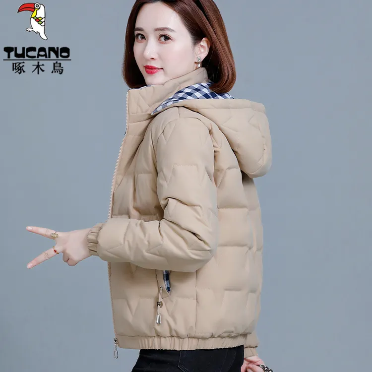 啄木鸟棉衣棉服女冬季2025新款中年妈妈棉袄加绒加厚保暖时尚外套