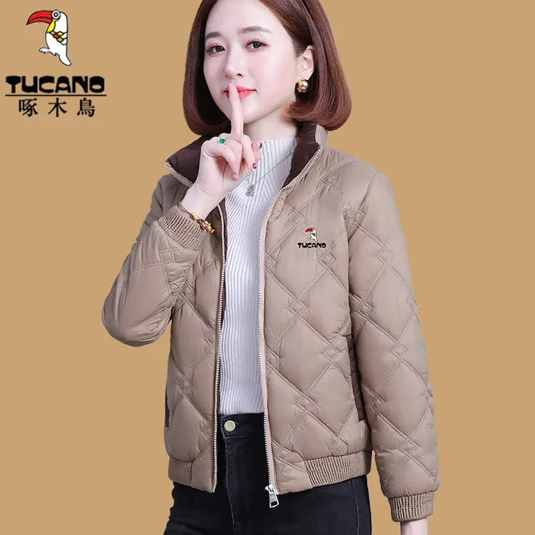 啄木鸟棉衣棉服外套女加厚保暖2025新款冬季短款减龄棉袄气质妈妈