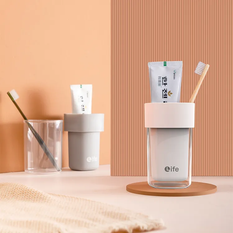 旅行牙刷收纳盒双层漱口杯旅行洗漱杯便携牙刷收纳盒刷牙杯子牙具