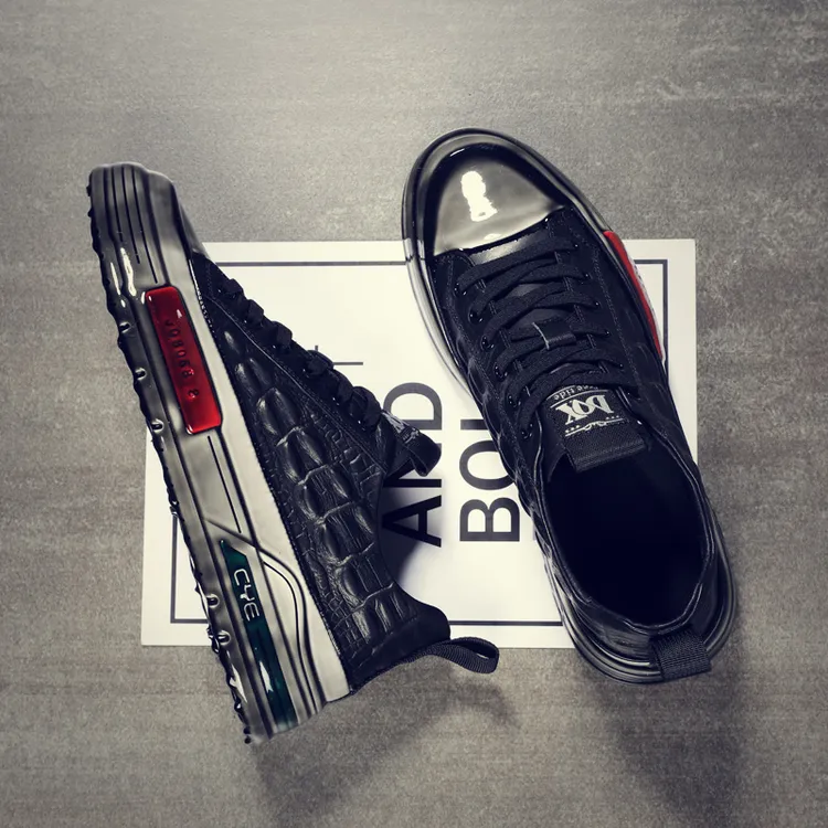 （狐奴）品质轻奢潮鞋男士时尚休闲鞋秋季板鞋男款软底鞋子男淋胶鞋