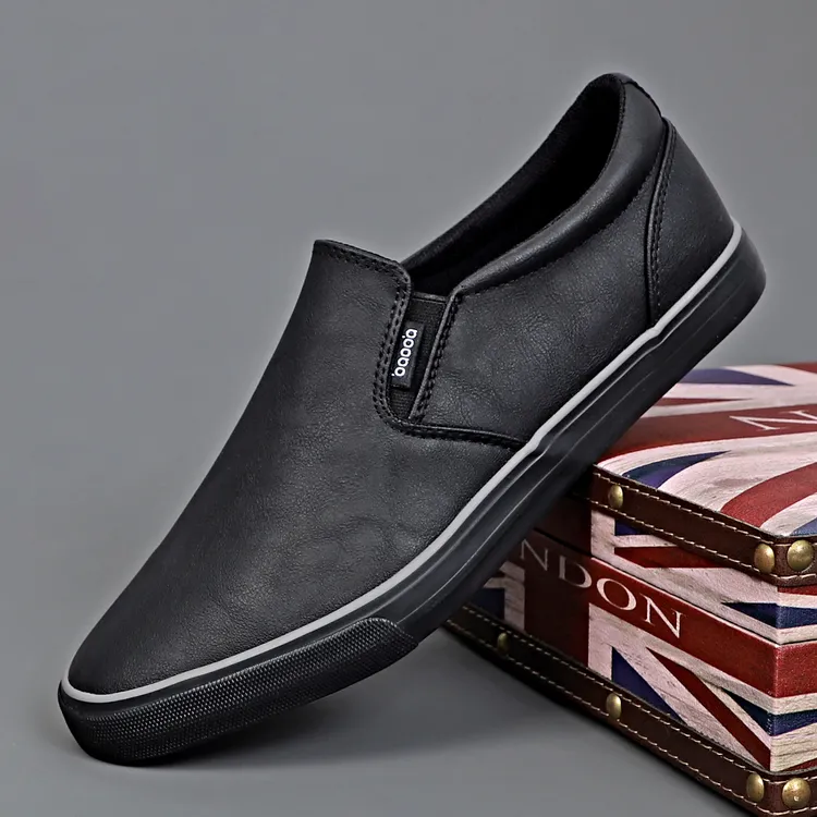 baoda/宝达2025秋季新款男士休闲皮鞋轻便百搭一脚蹬软底男鞋B211