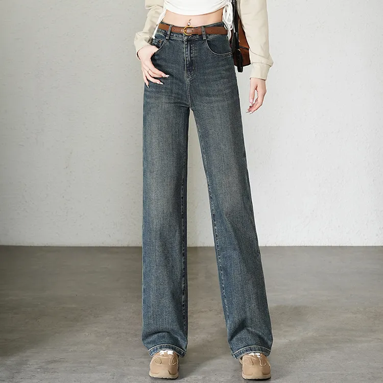 阔腿牛仔裤女士2024秋季新款宽松垂感直筒裤显瘦高腰春秋裤子长裤