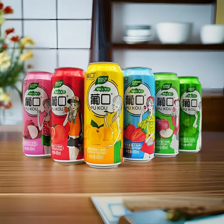 【5罐冲量】葡口果肉果粒果汁饮料490ml葡萄草莓荔枝黄桃多口味饮品