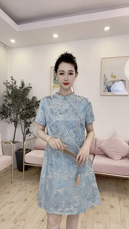 夏季复古时尚气质中国风轻奢改良新中式旗袍连衣裙显瘦新款裙子