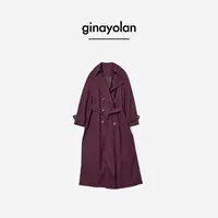 GINAYOLAN/瑾颜【设计师系列】意大利进口奢侈面料秋冬长款风衣外套