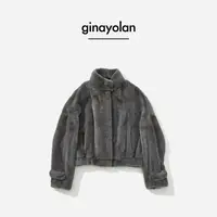 GINAYOLAN/瑾颜【奢系列】可追溯哥本哈根紫标水貂立领外套